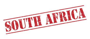 Beyaz arka plan üzerinde izole Güney Afrika kırmızı pul