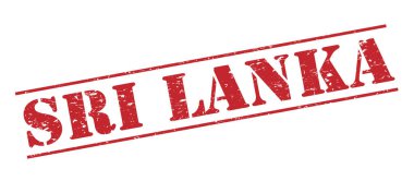Beyaz arka plan üzerinde izole sri lanka kırmızı pul