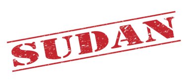 Beyaz arka plan üzerinde izole Sudan kırmızı pul