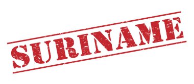 Beyaz arka plan üzerinde izole Surinam kırmızı pul