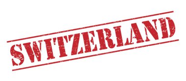 Beyaz arka plan üzerinde izole İsviçre kırmızı pul