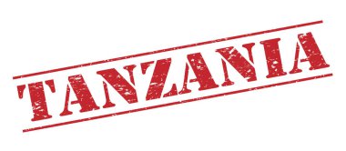 Beyaz arka plan üzerinde izole Tanzanya kırmızı pul