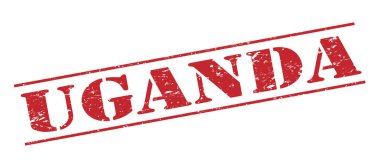 Beyaz arka plan üzerinde izole Uganda kırmızı pul