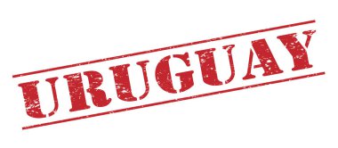 Beyaz arka plan üzerinde izole Uruguay kırmızı pul