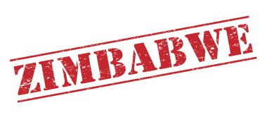 Beyaz arka plan üzerinde izole Zimbabve kırmızı pul