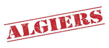 Beyaz arka plan üzerinde izole Cezayir kırmızı pul