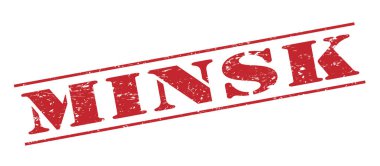 Beyaz arka plan üzerinde izole minsk kırmızı pul