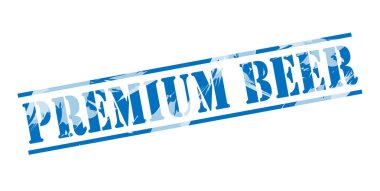 Beyaz arka plan üzerinde izole premium bira mavi pul