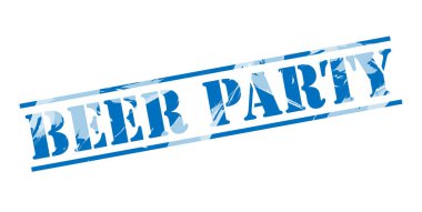 Beyaz arka plan üzerinde izole bira partisi mavi pul