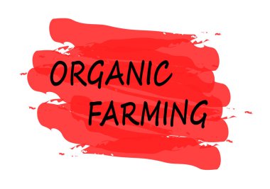 Beyaz arka plan üzerinde izole organik tarım kırmızı pul