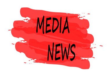 Beyaz arka plan üzerinde izole medya haber kırmızı pul