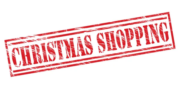 Christmas Shopping Red Stamp Isolated White Background — Stock Photo, Image