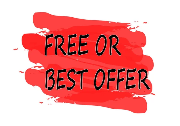 Free Best Offer Red Stamp Isolated White Background — Stock Photo, Image
