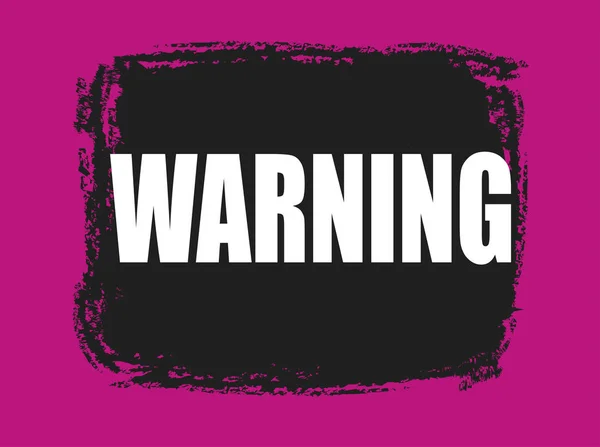 Warning Black Stamp Pink Background — Stock Photo, Image