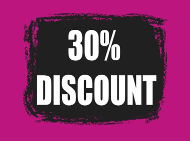 pembe bir arka plan üzerinde siyah pul % 30 indirim