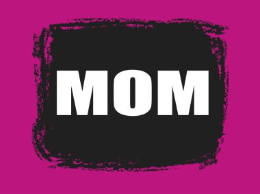 pembe bir arka plan üzerine siyah anne damga