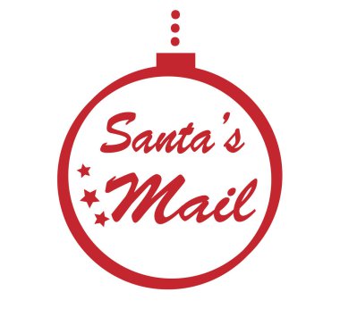 Beyaz arka plan üzerinde izole kırmızı Noel top postada Noel Babalar