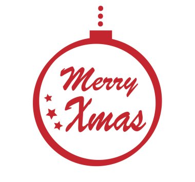 Beyaz arka plan üzerinde izole kırmızı Noel top merry xmas