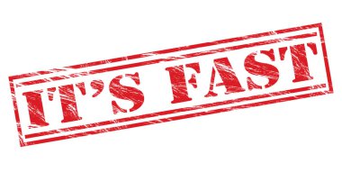 Beyaz arka plan üzerinde izole hızlı kırmızı damgasıdır