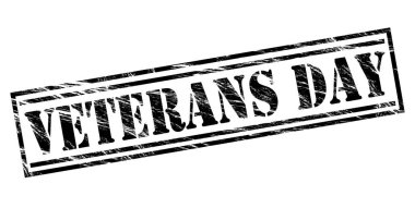 Beyaz arka plan üzerinde izole Gaziler günü siyah pul