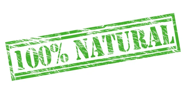 100 Natuurlijke Groene Stempel Geïsoleerd Witte Achtergrond — Stockfoto
