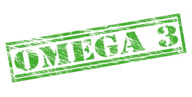 Omega 3 Yeşil pul beyaz arka plan üzerinde izole