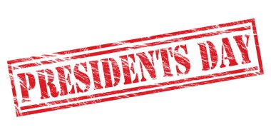 Beyaz arka plan üzerinde izole başkanları gün kırmızı pul