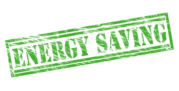 Zielony Znaczek Białym Tle Oszczędności Energii — Zdjęcie stockowe
