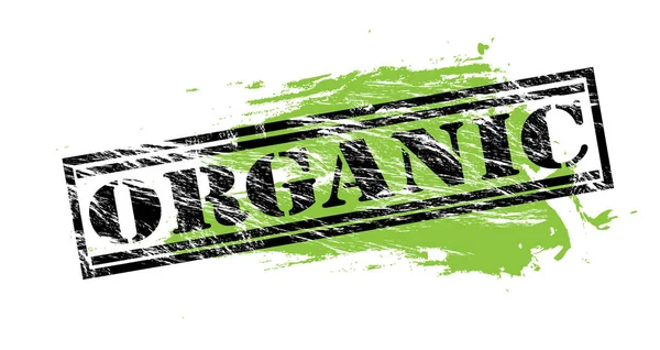 Sello Orgánico Negro Verde Aislado Sobre Fondo Blanco — Foto de Stock
