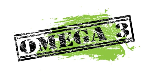 Omega Schwarzer Und Grüner Stempel Isoliert Auf Weißem Hintergrund — Stockfoto