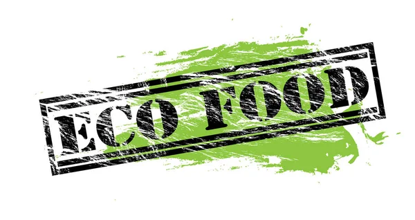Öko Lebensmittel Schwarze Und Grüne Marke Isoliert Auf Weißem Hintergrund — Stockfoto