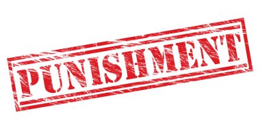 Beyaz arka plan üzerinde izole ceza kırmızı pul