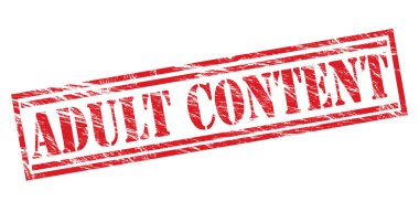 yetişkin içerik kırmızı pul beyaz arka plan üzerinde izole