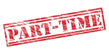 Beyaz arka plan üzerinde izole yarı zamanlı kırmızı pul