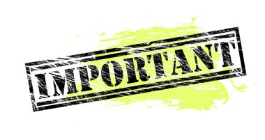 önemli beyaz arka plan üzerinde renkli pul izole