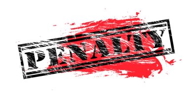 Beyaz arka plan üzerinde izole ceza renkli pul