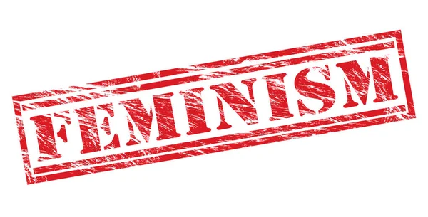 Feminism Red Stamp Isolated White Background — Stock Photo, Image