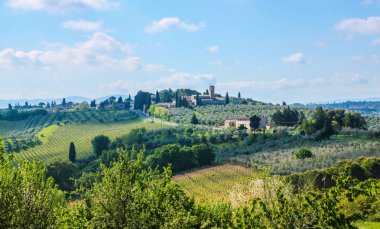 San Gimignano, Toskana, İtalya. San Gimignano tipik Toskana Ortaçağ İtalya yeridir.   
