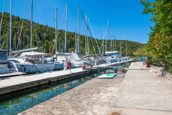 Makarska City Dalmaçya Hırvatistan Adriyatik Denizi Nin Kristal Berraklığında Turkuaz — Stok fotoğraf