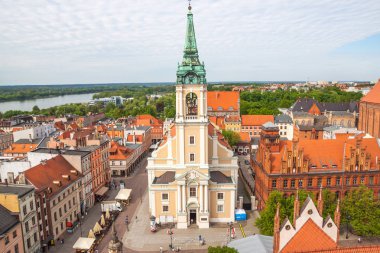 Havadan görünümü. Eski şehir Chelmno, Polonya