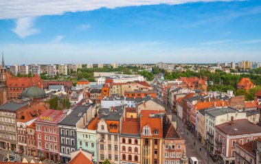 Havadan görünümü. Eski şehir Chelmno, Polonya