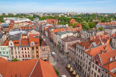 Havadan görünümü. Eski şehir Chelmno, Polonya
