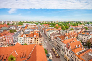 Havadan görünümü. Eski şehir Chelmno, Polonya