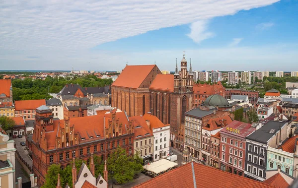 Havadan görünümü. Eski şehir Chelmno, Polonya