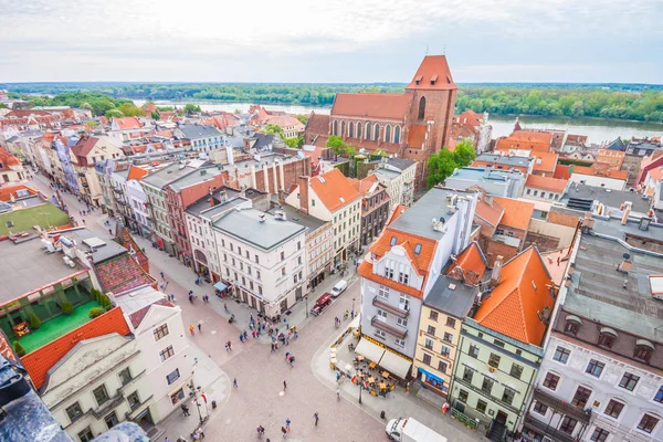 Vista Aérea Cidade Velha Chelmno Polonia — Fotografia de Stock