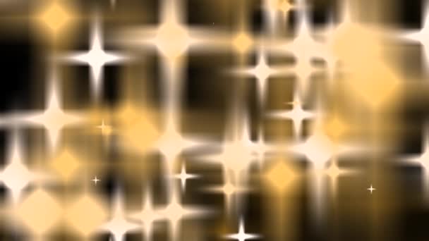 Giallo marrone Grigio senza soluzione di continuità crescente Stelle galleggianti e lento movimento Loop particella Stelle Animazione Sfondo nero . — Video Stock