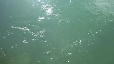 Berrak su nehri arka planı. saf taze şeffaf dağ nehir suyu kapatın. Yukarıdan görüntüleyin. Doğa Akan akım sığ nehir