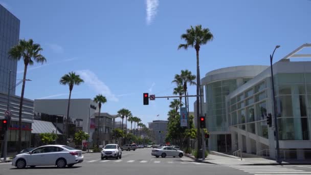 Los Angeles, Kalifornien, Usa - 5 augusti 2019: Turister utforska Beverly Hills landmärke, Los Angeles, Kalifornien, Usa — Stockvideo