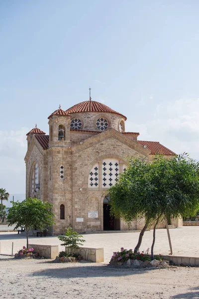 Bela Igreja São Jorge Basílica Túmulos Rocha Paphos Chipre — Fotografia de Stock