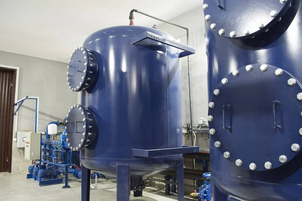 Filterapparatuur Voor Waterzuivering Werkplaats — Stockfoto
